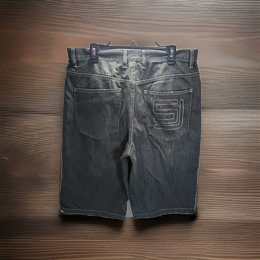Vtg Sean John Shorts Mens 36 Charcoal Baggy Skater Y2K Hip Hop Denim Jean Adult‎
